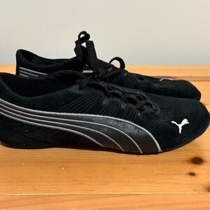 Puma Black Athletic Shoes with White Accents